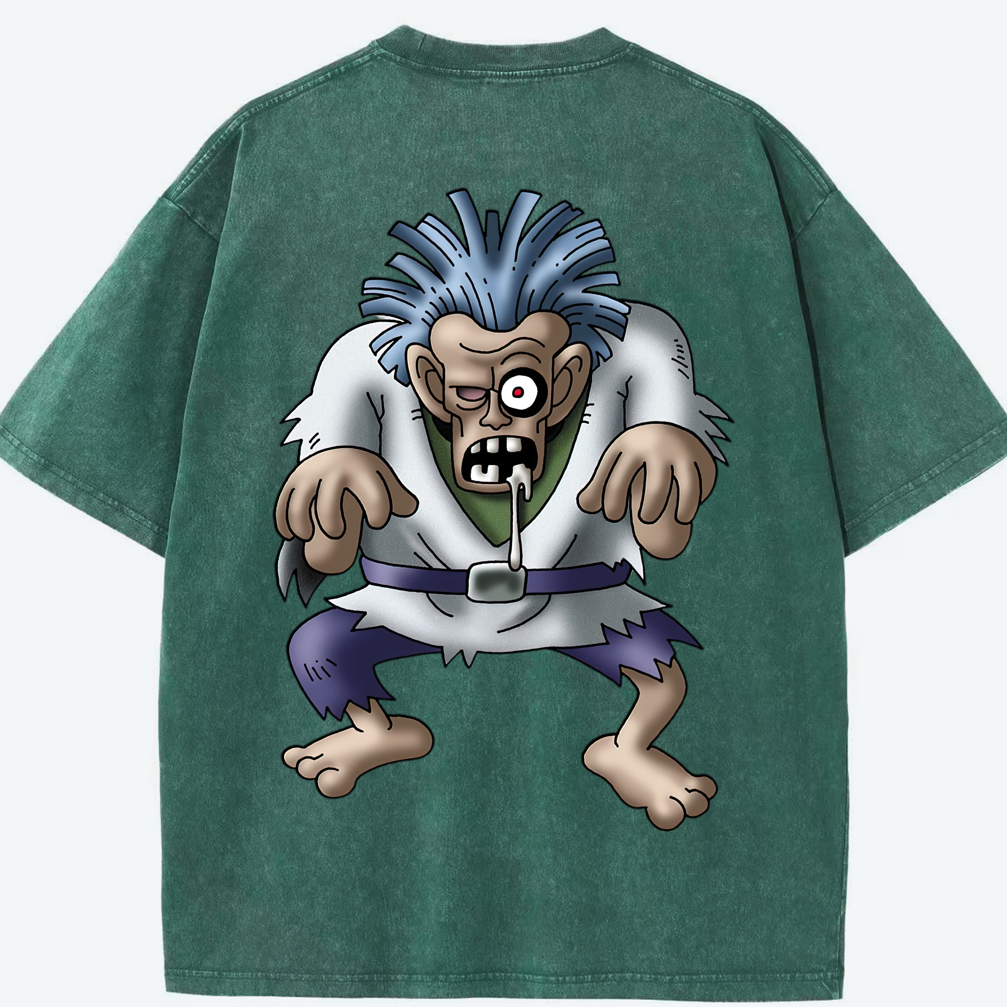 （画像用） ドラゴンクエスト Doragon Kuesuto Dragon Quest 綿100% ヴィンテージ風 半袖Tシャツ（背面プリント）